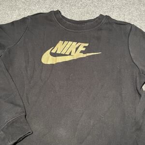 Nike Sweatshirt Girls XL Black Sportswear Club Fleece Crewneck Pullover Shine